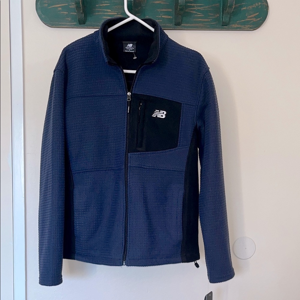 Mens New Balance Fleece Black & Blue Jacket